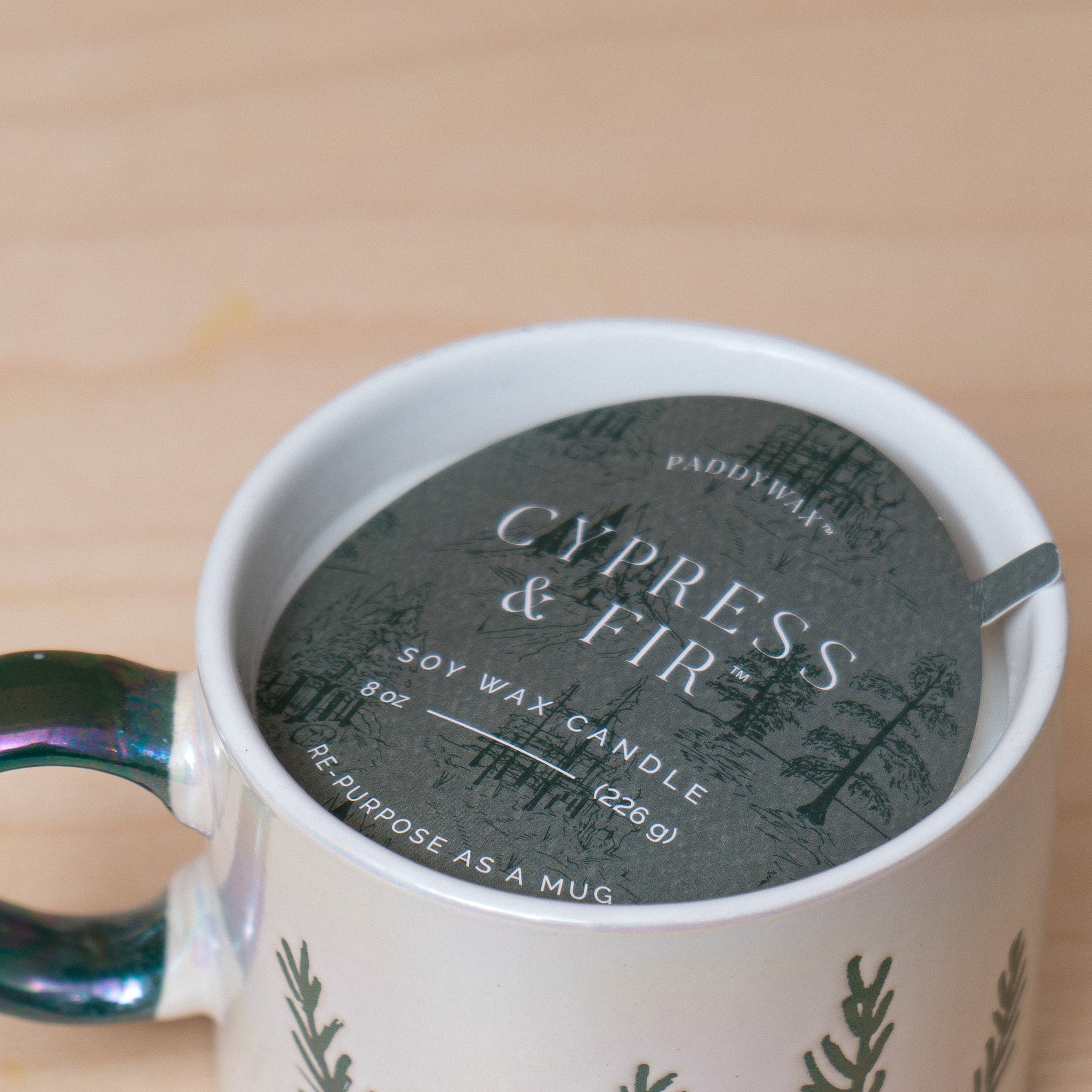 Paddywax Cypress & Fir - White Ceramic Mug Candle (226g)