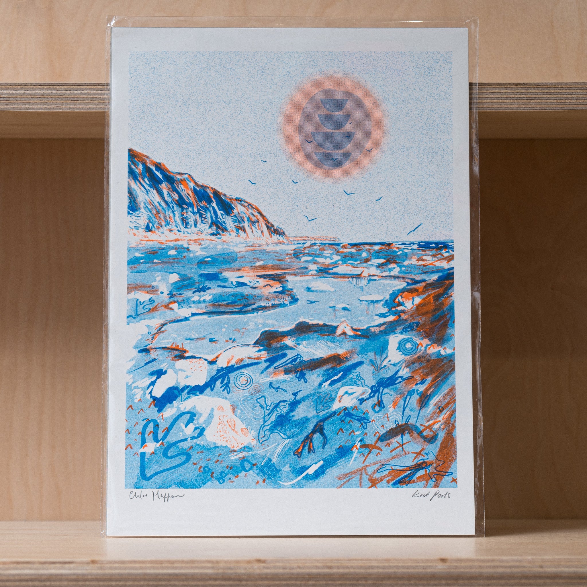 Freelance by Chlo - Rock Pools Risograph Print - A4