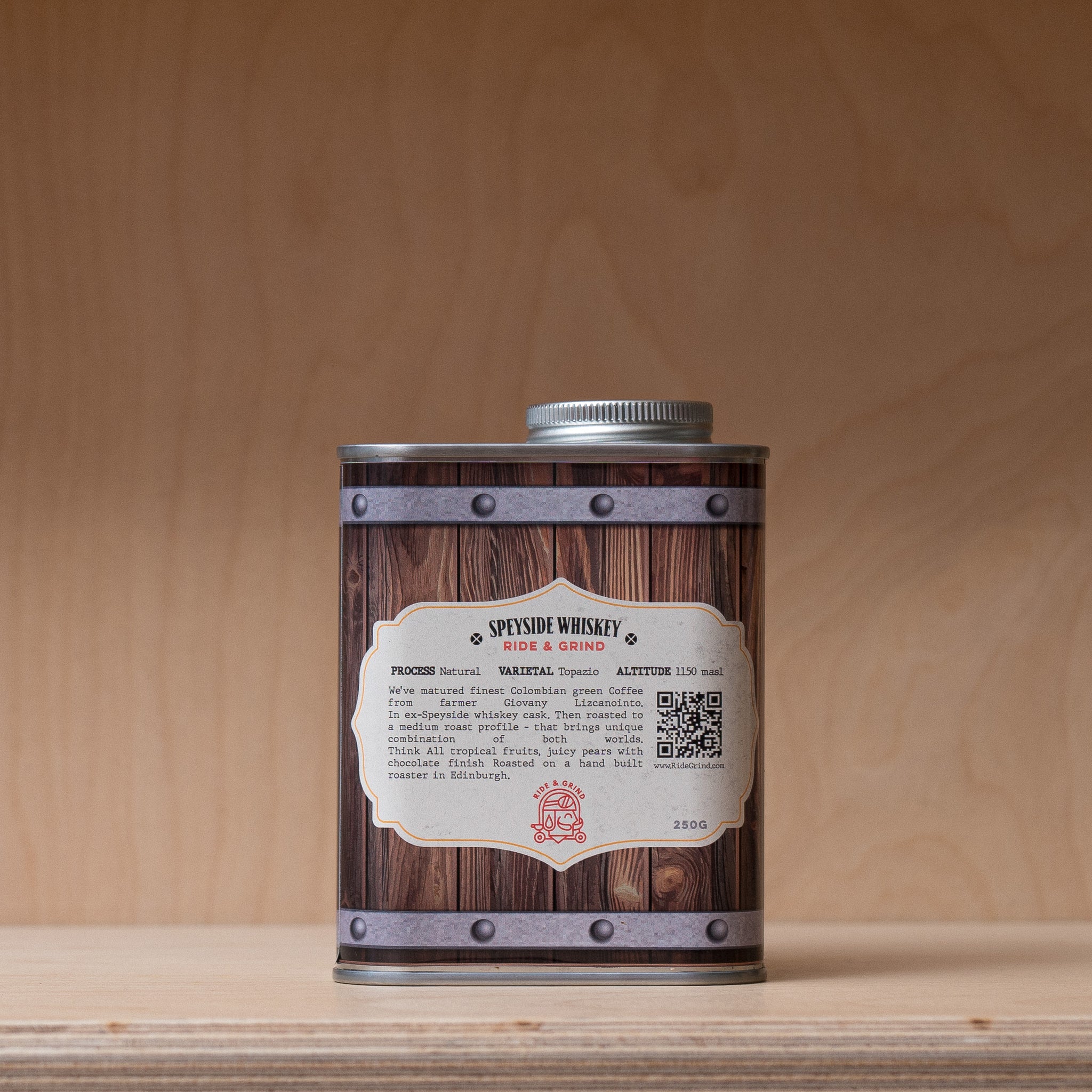 Ride & Grind - Barrel Matured Coffee - 250g Wholebean