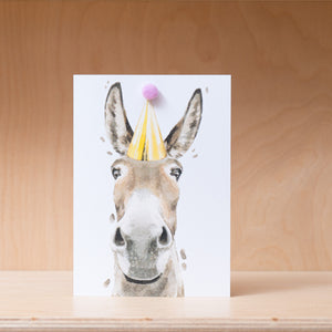 Robert James Hull, Pom Pom Party Donkey - Greetings Card