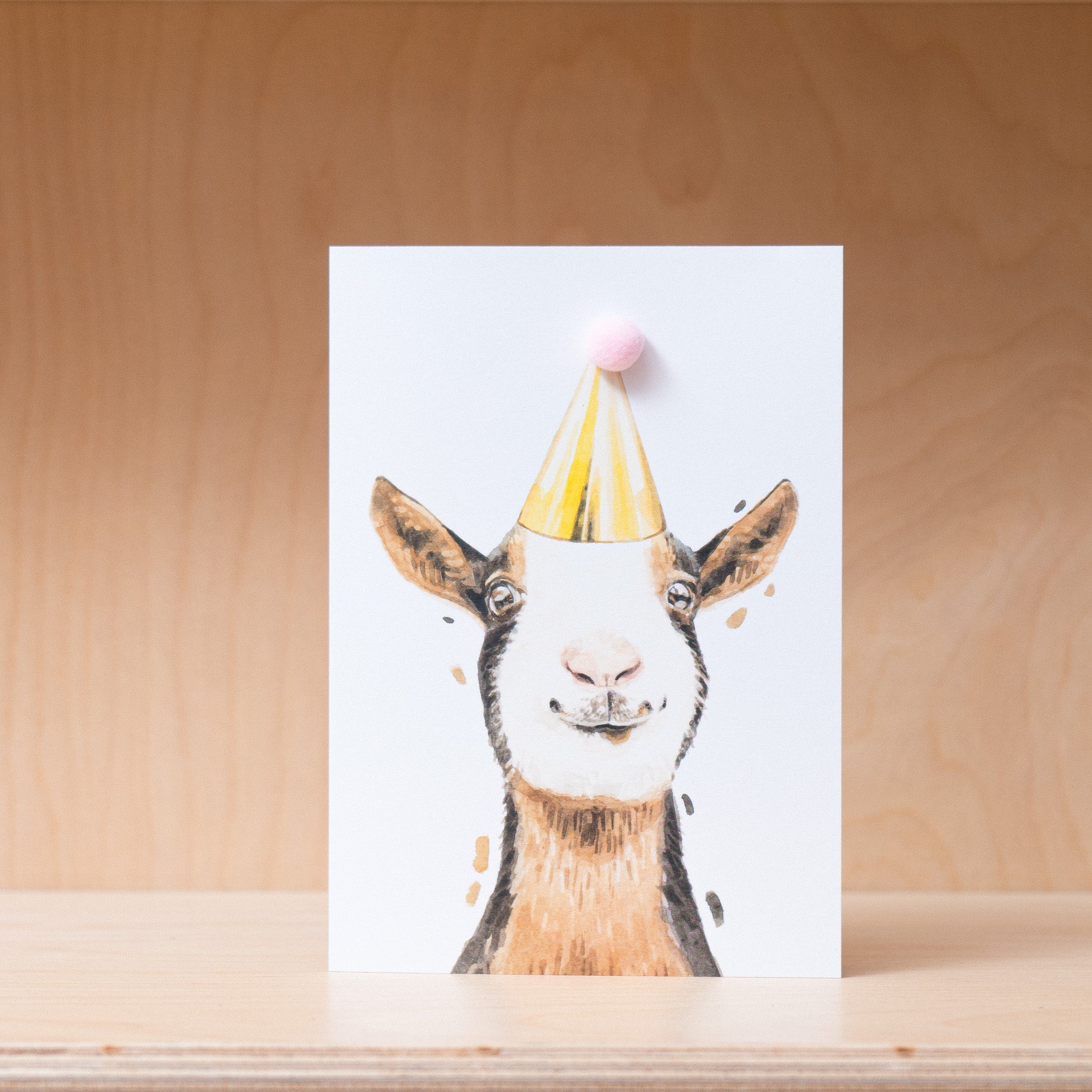 Robert James Hull, Pom Pom Party Goat - Greetings Card