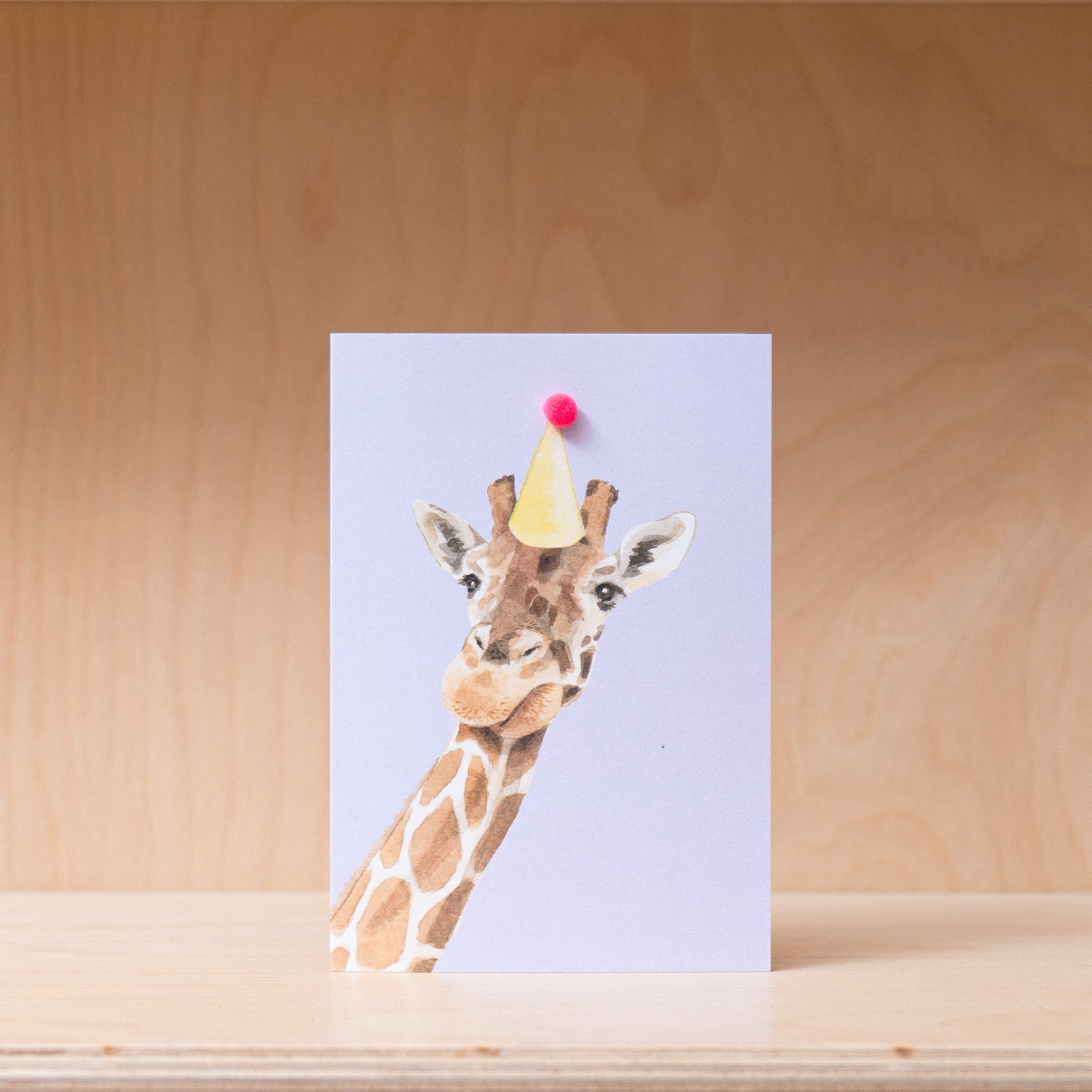 Robert James Hull, Pom Pom Party Giraffe - Greetings Card