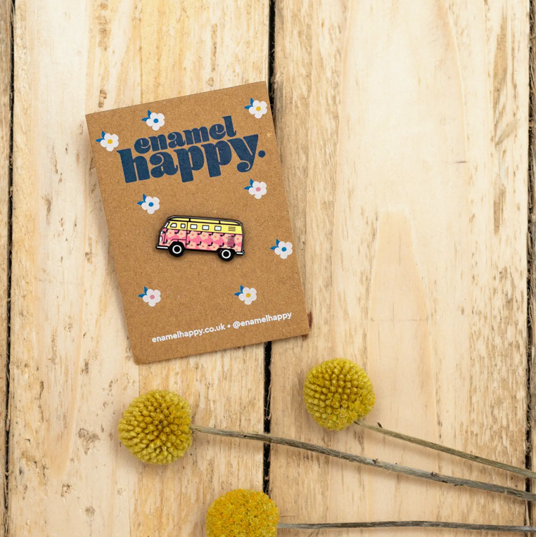 Enamel Happy Pin Badge - Campervan