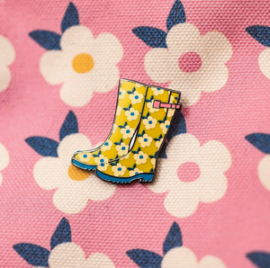 Enamel Happy Pin Badge - Wellies