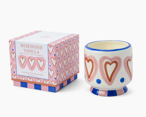 Paddywax A Dopo Hearts Ceramic Candle - Rosewood Vanilla