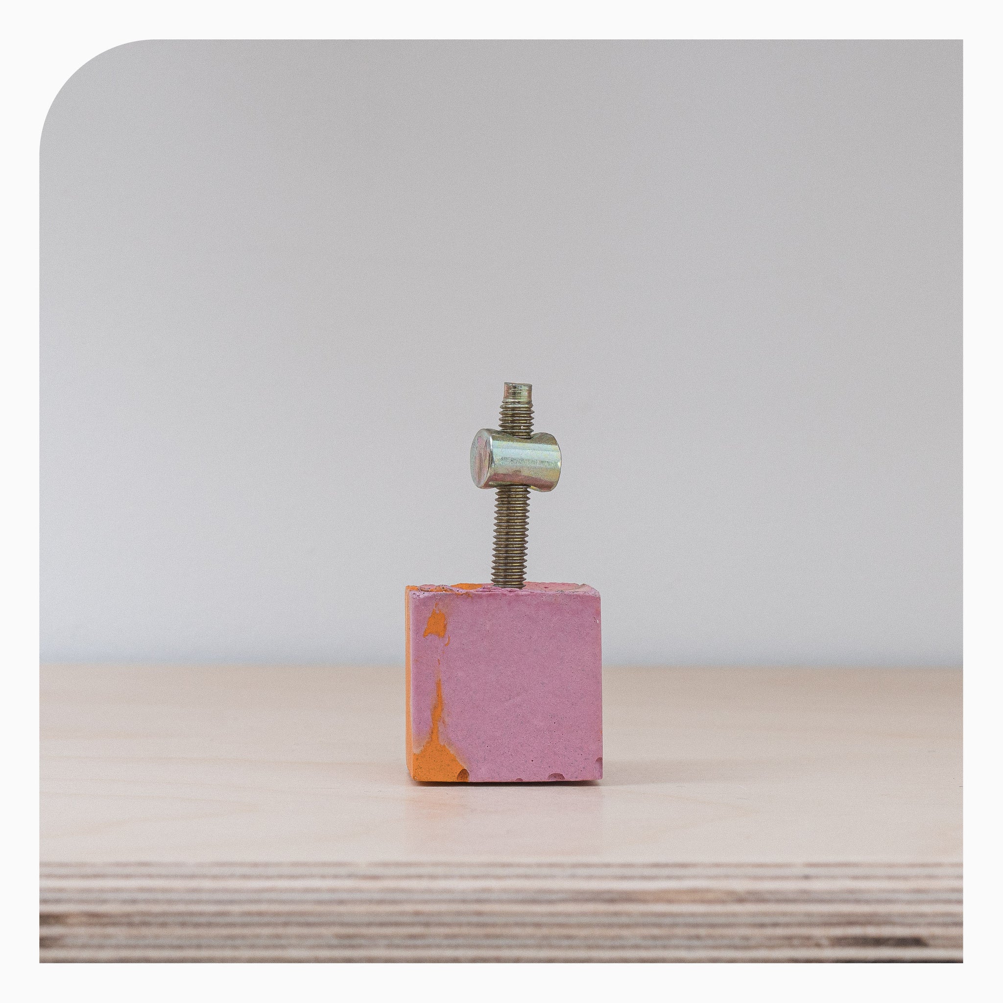 Studio Emma Drawer Pulls - Orange Pink Cube