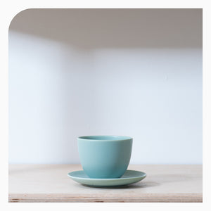 Kinto Pebble Cup & Saucer - Moss Green