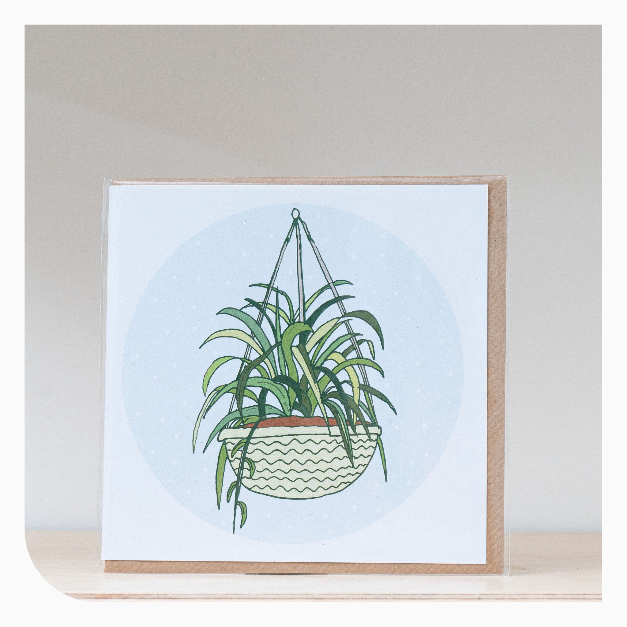 Charis Raine Single Greetings Card - Hanging Plant