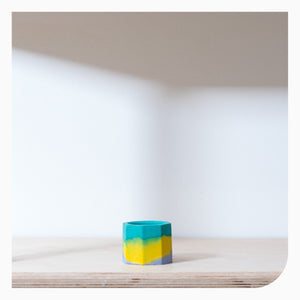 Studio Emma Tiny Hexagon Vessel - Turqoise, Lilac & Yellow