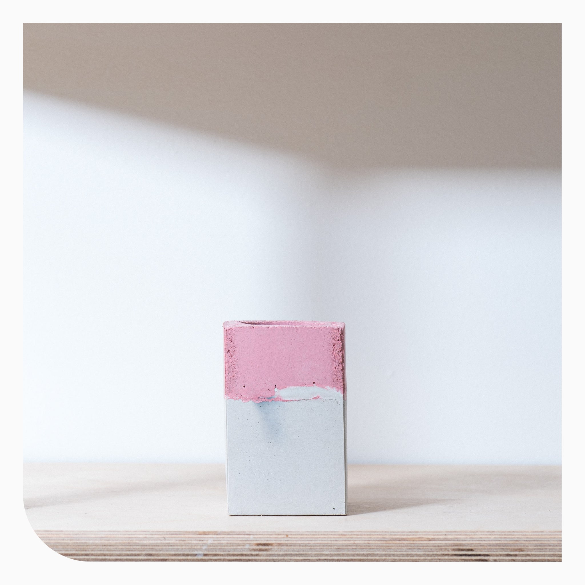 Studio Emma Rectangular Vessel - Grey, White & Blush Pink