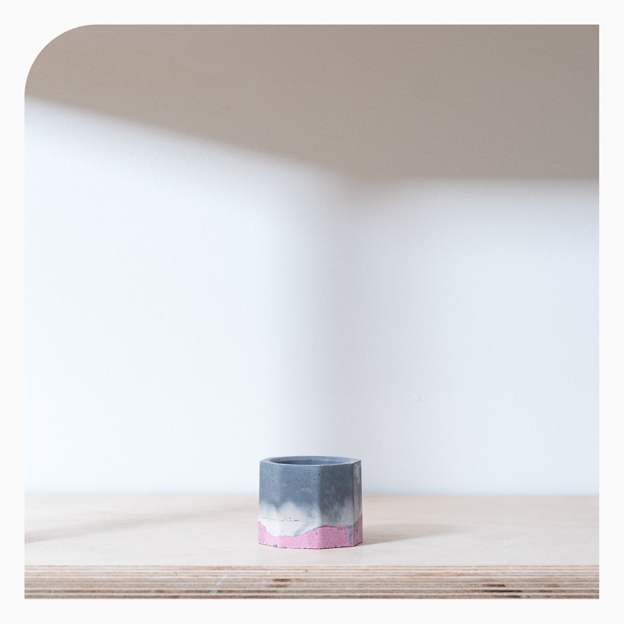 Studio Emma Tiny Hexagon Vessel - Grey, White & Blush Pink