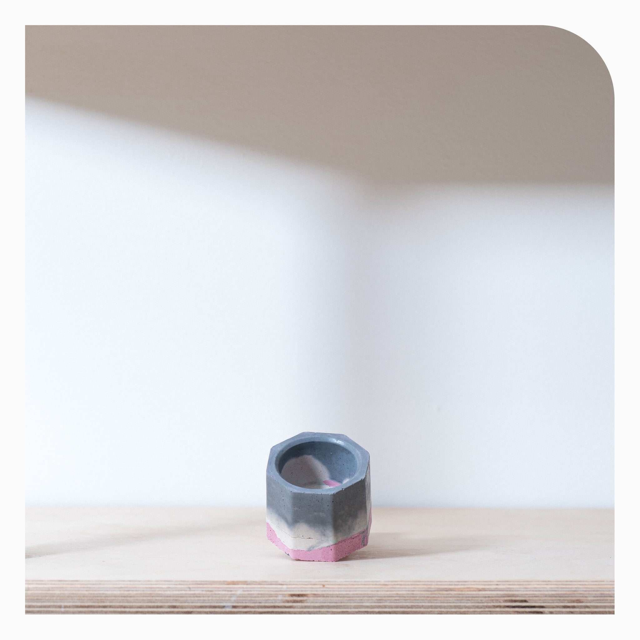 Studio Emma Tiny Hexagon Vessel - Grey, White & Blush Pink