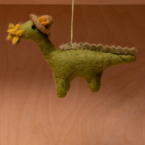 Handmade Felt Daphne Dinosaur Hanging Decoration