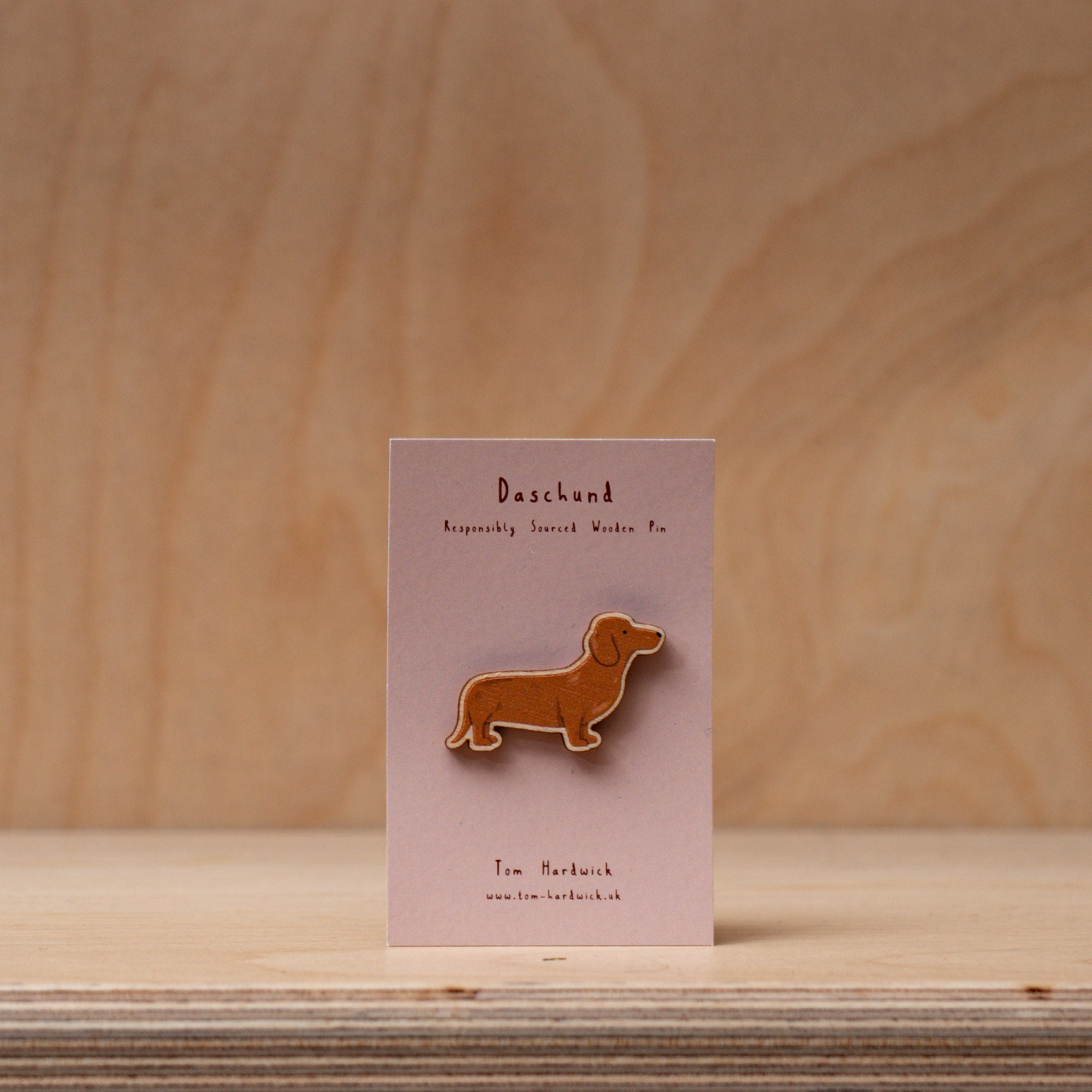 Tom Hardwick Wooden Pin - Dachshund